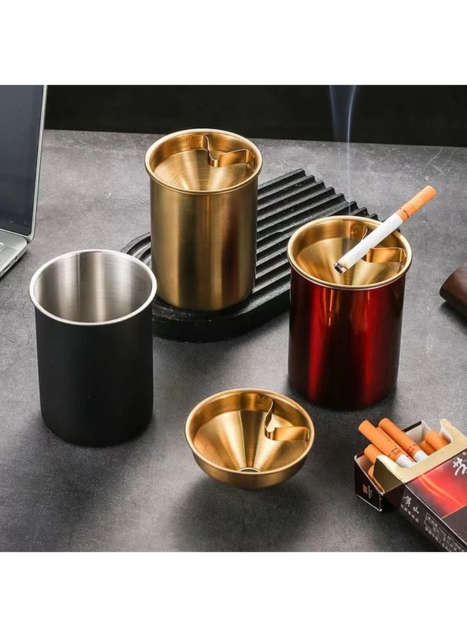 Golden Windproof Metal Ashtray Detachable Anti Fly Ash For Car Home Office Decor - Image 4
